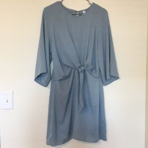 Light Blue Tie Front Dress